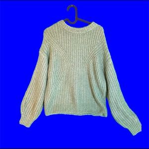 Sea foam Green Knit Chunky Sweater